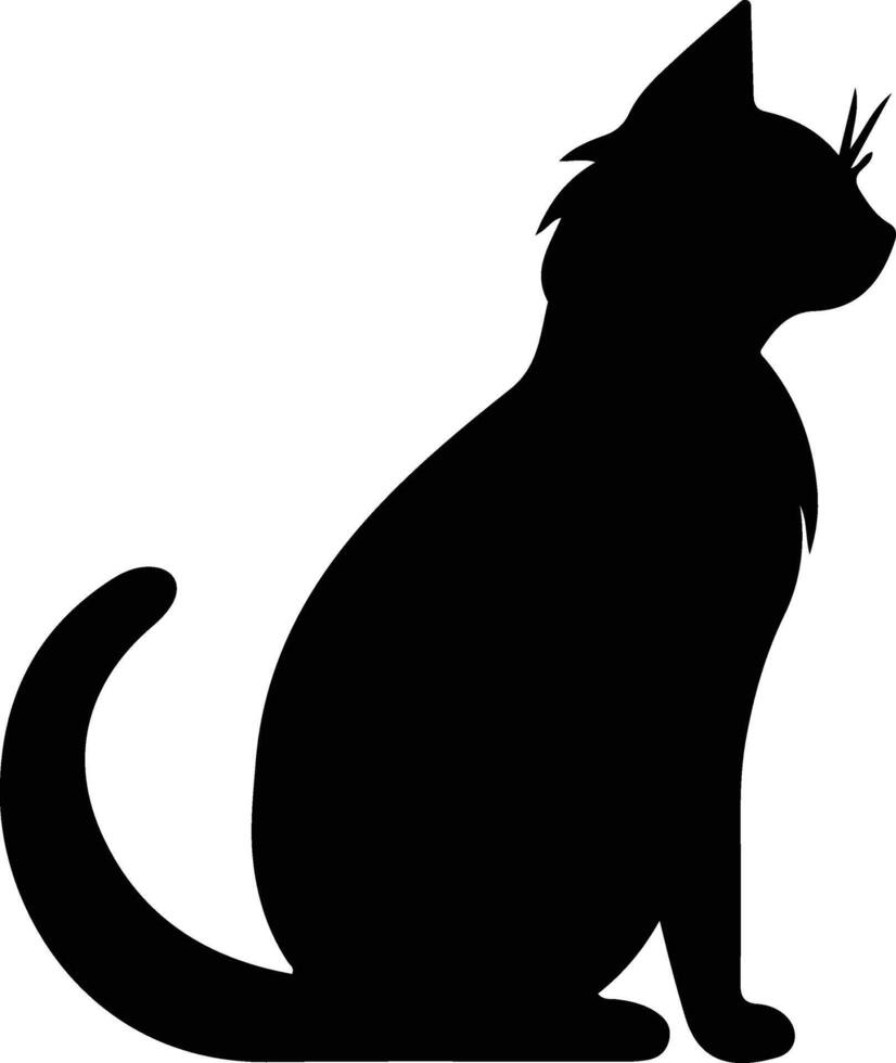 Pixiebob Cat  black silhouette vector