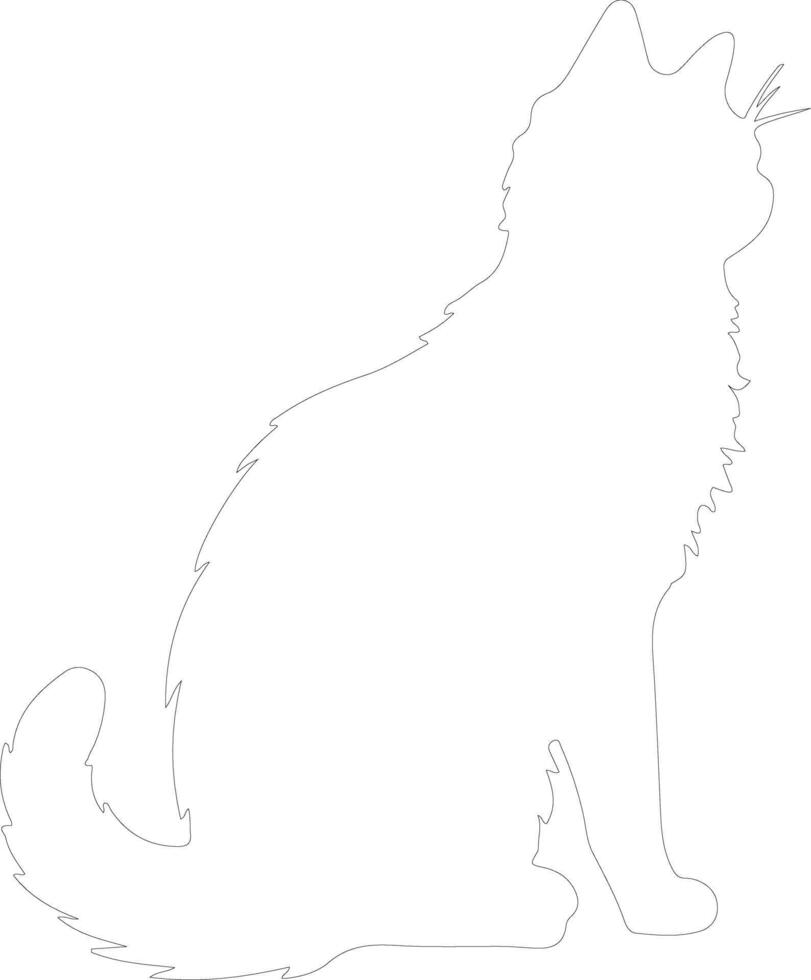 Mekong Bobtail Cat  outline silhouette vector