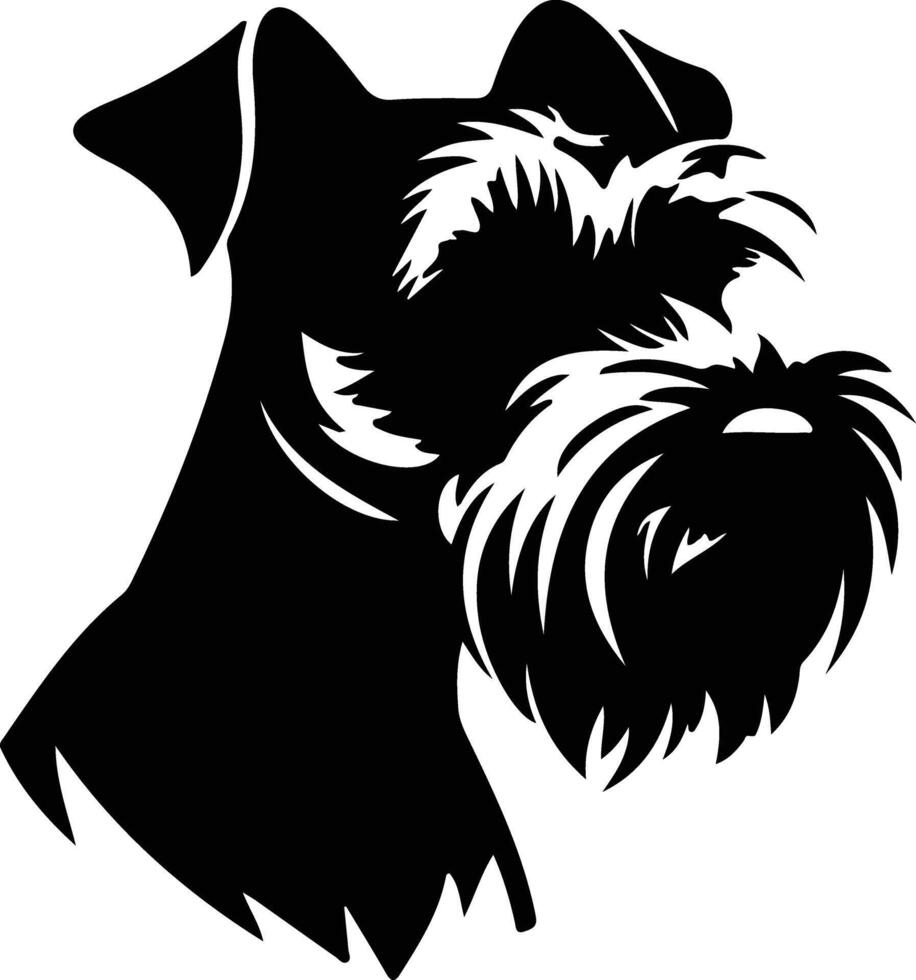 Miniature Schnauzer  silhouette portrait vector