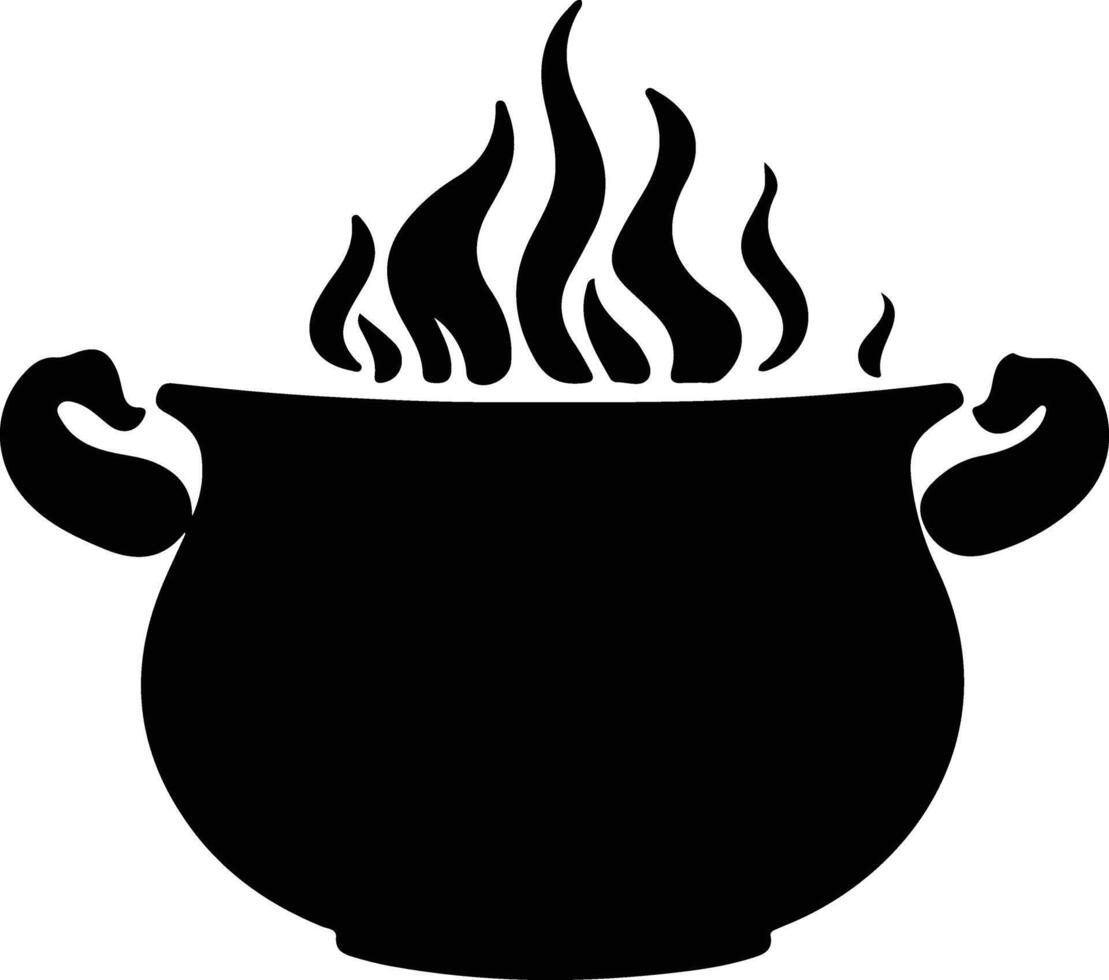 Cauldron  black silhouette vector