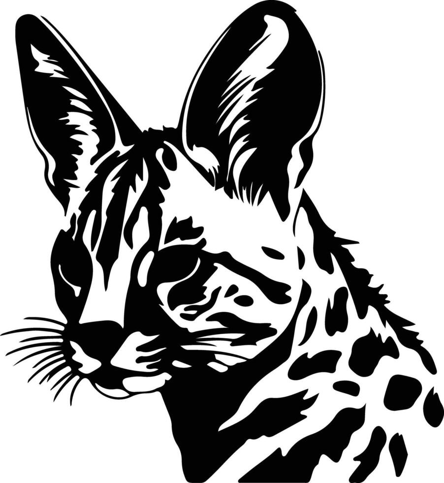 Serval  silhouette portrait vector