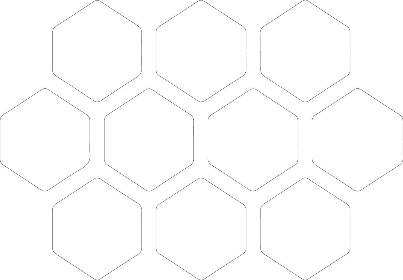 Hexagon  outline silhouette vector