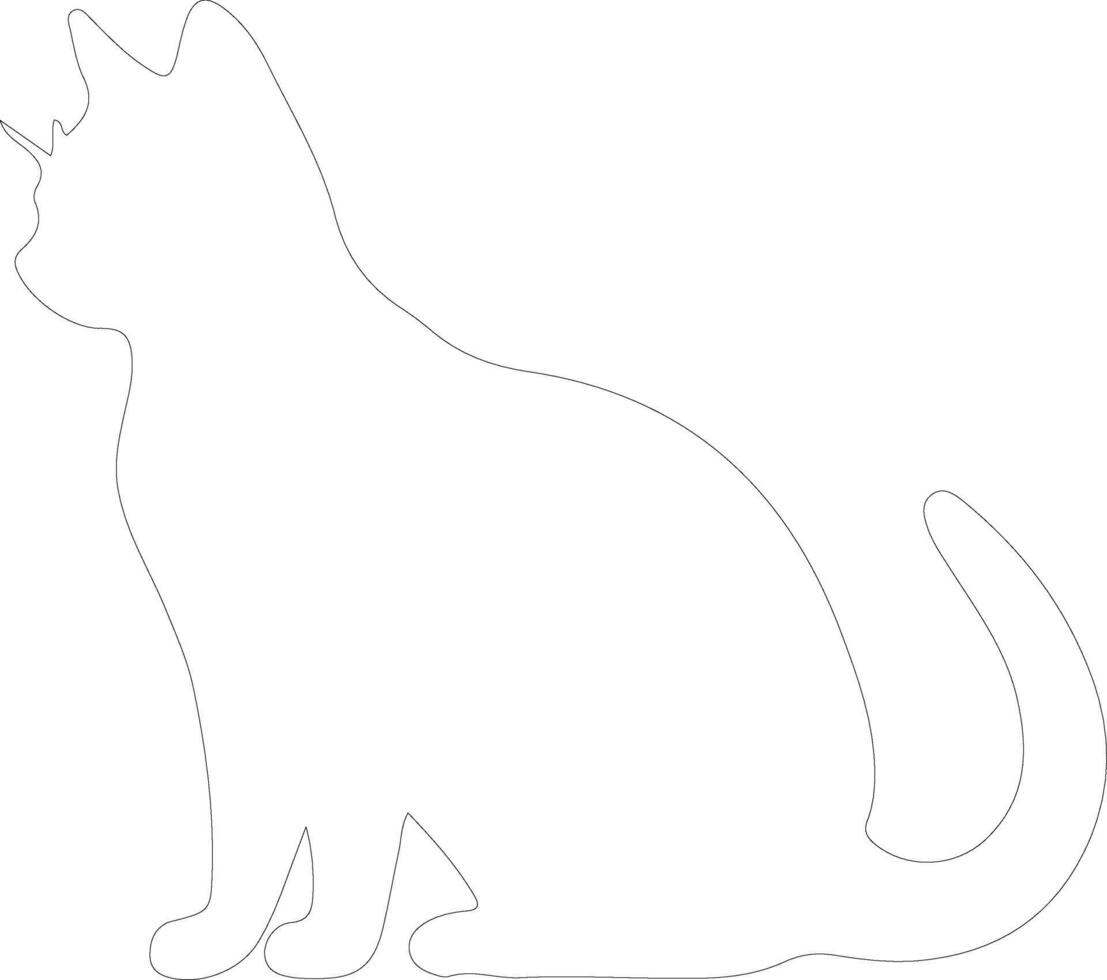 Brazilian Shorthair Cat  outline silhouette vector