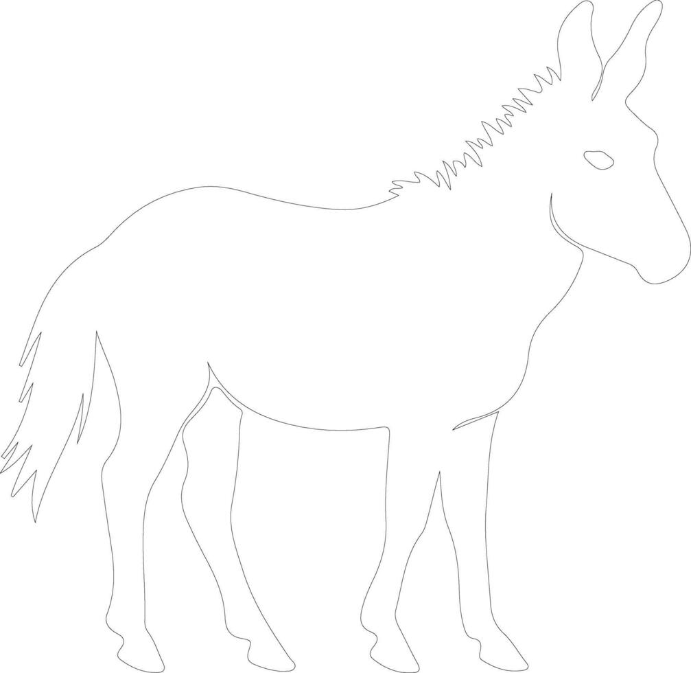 donkey   outline silhouette vector