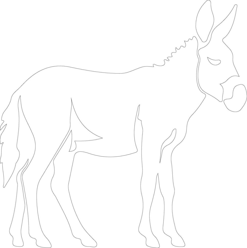 donkey   outline silhouette vector