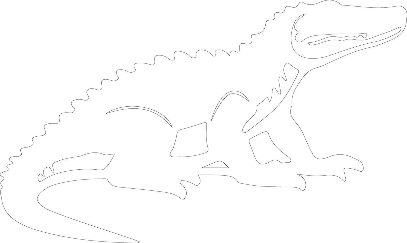 crocodile outline silhouette vector