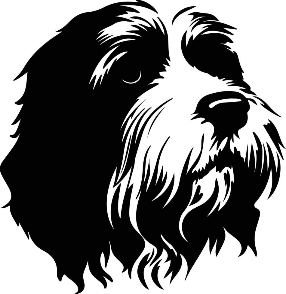 Polish Lowland Sheepdog  silhouette portrait vector