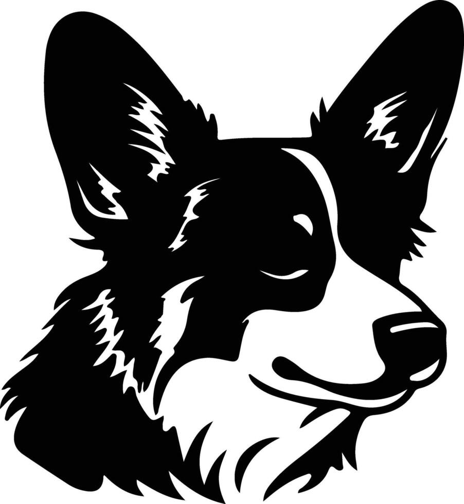 corgi silueta retrato vector