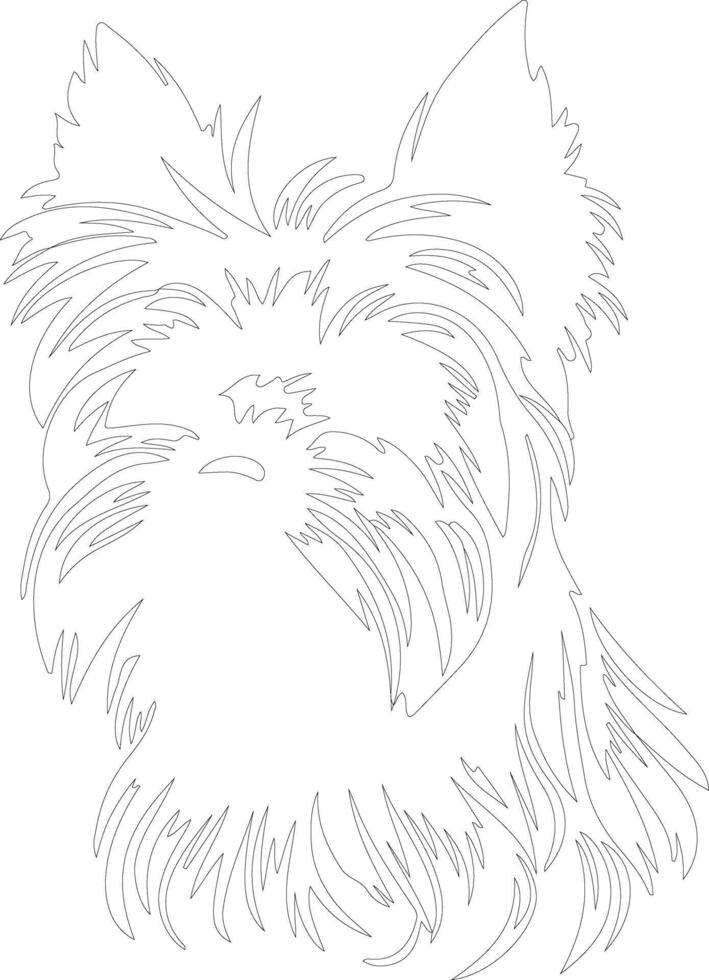 Yorkshire terrier contorno silueta vector