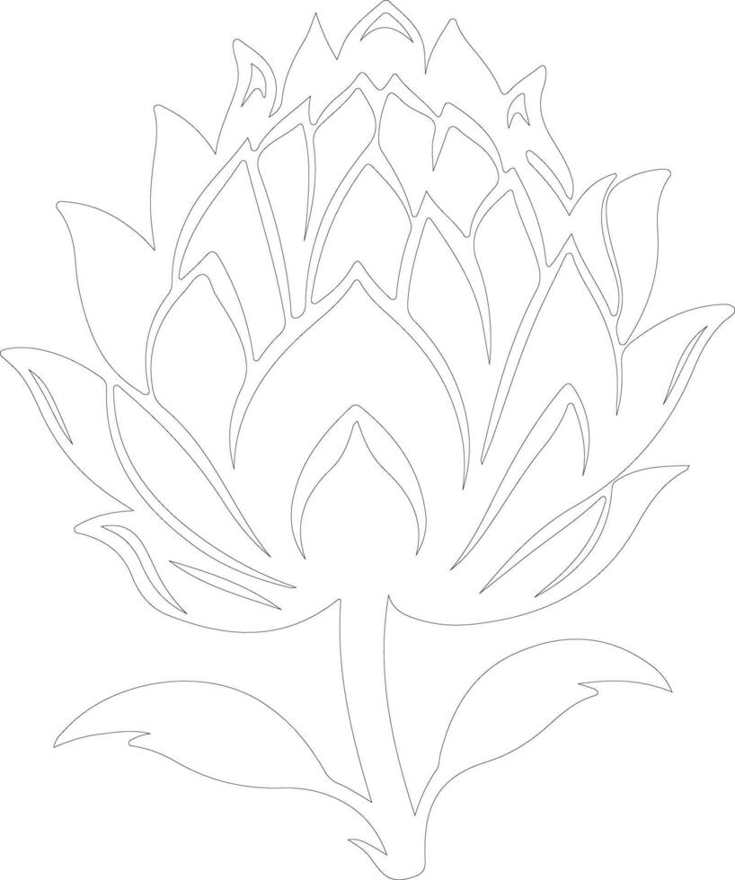 artichoke  outline silhouette vector