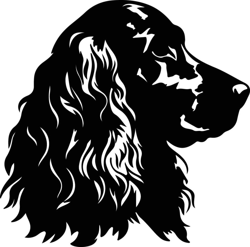 Inglés cocker spaniel silueta retrato vector