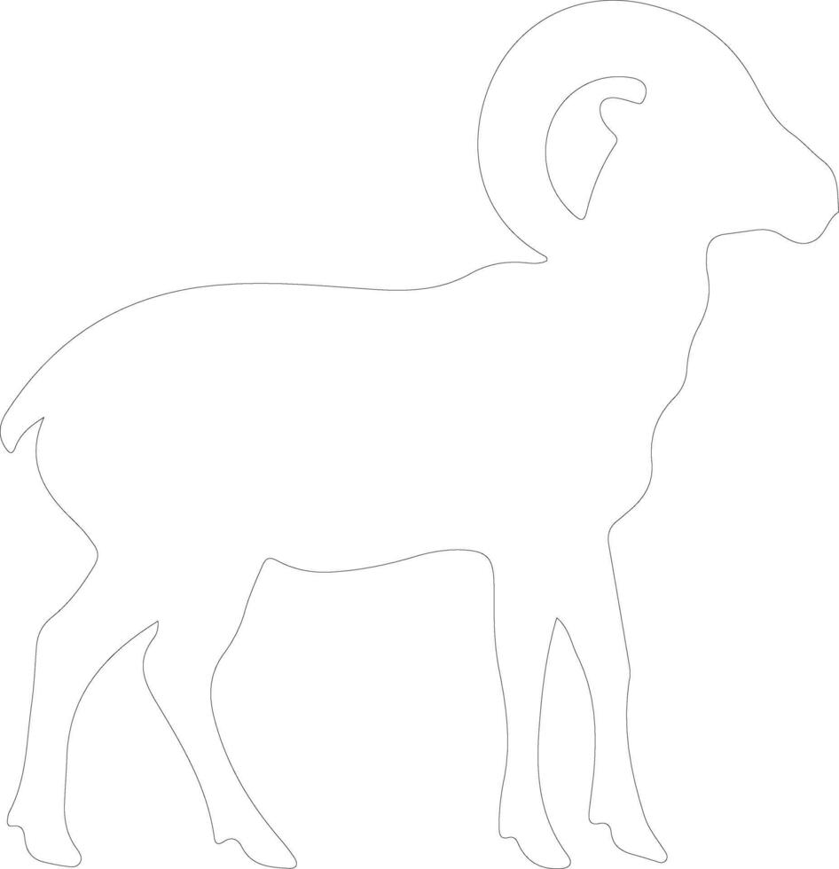 dallsheep outline silhouette vector
