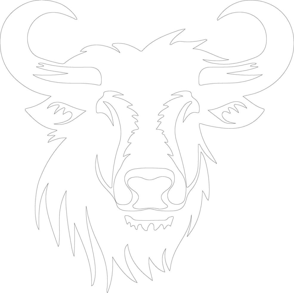 gnu   outline silhouette vector