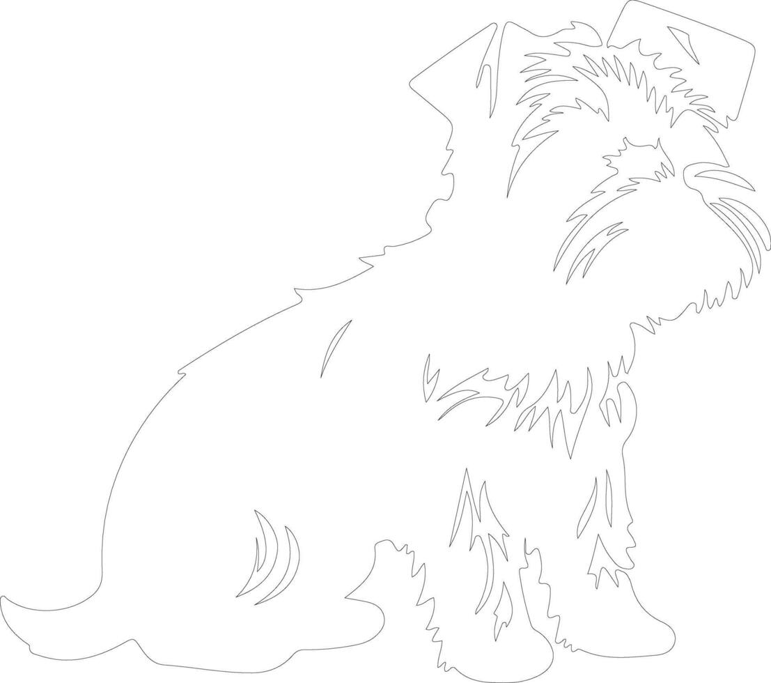 norfolk terrier contorno silueta vector