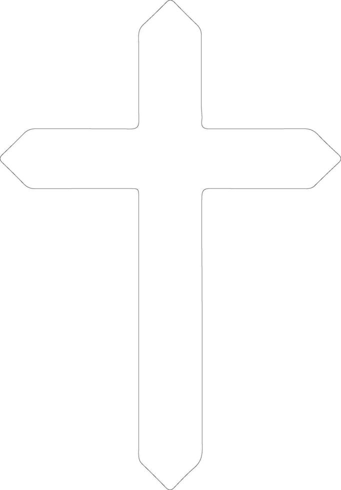 Cross icon  outline silhouette vector