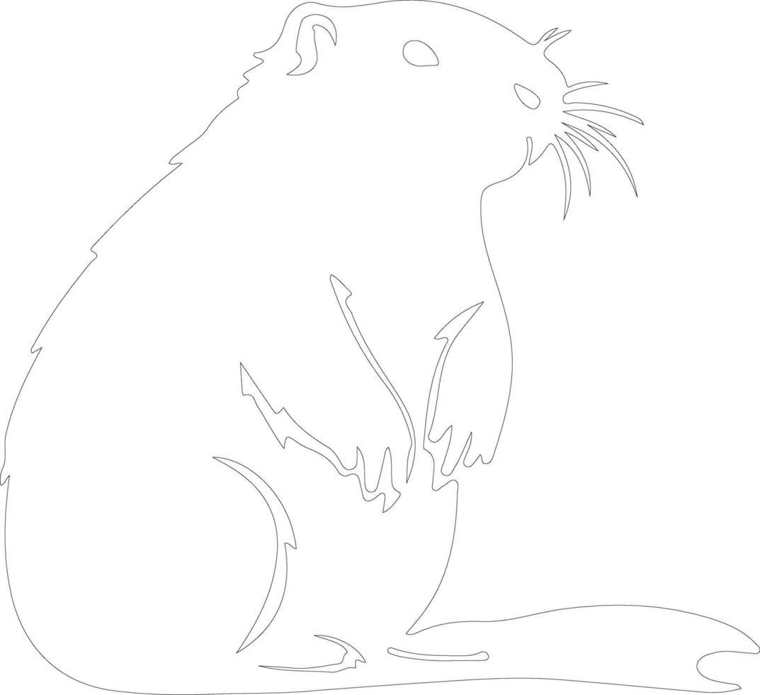 gopher  outline silhouette vector