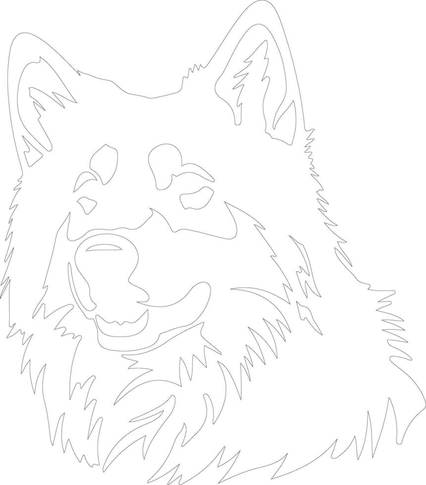 Alaskan Malamute  outline silhouette vector