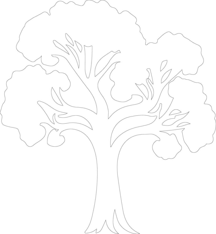 broccoli  outline silhouette vector