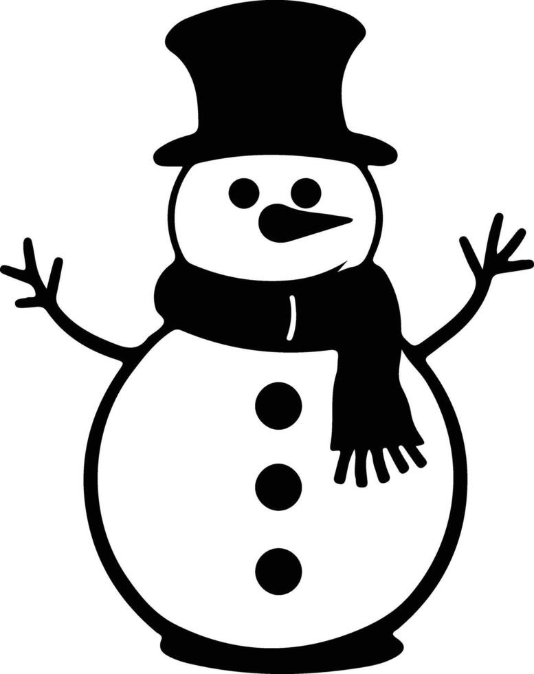 Snowman  black silhouette vector