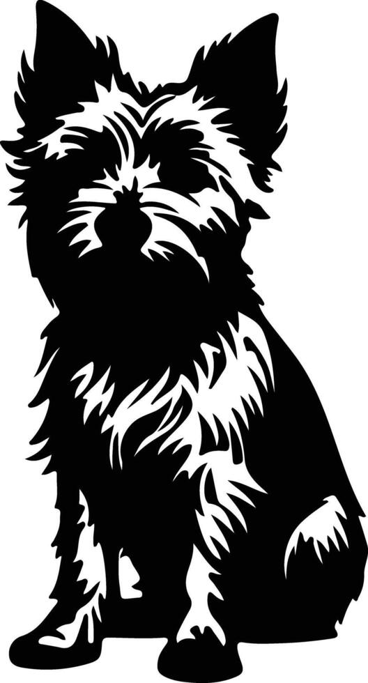 Australian Terrier   black silhouette vector