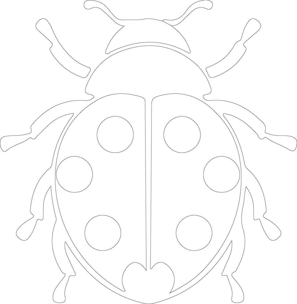 ladybug  outline silhouette vector