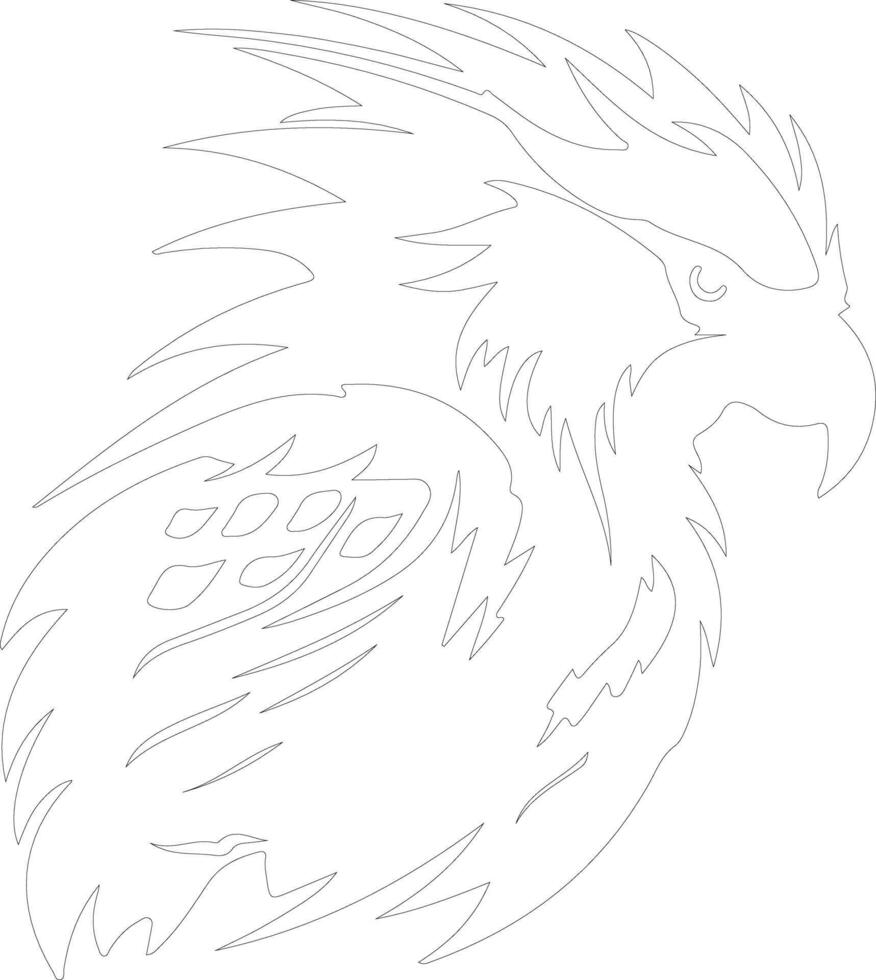 harpy eagle  outline silhouette vector