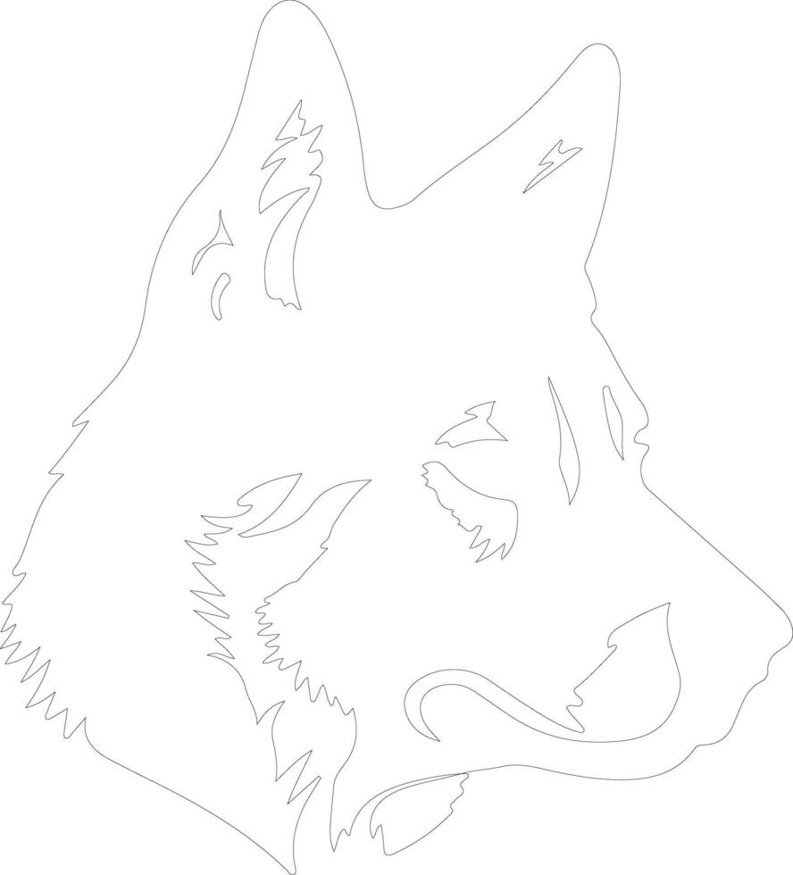 Akita  outline silhouette vector