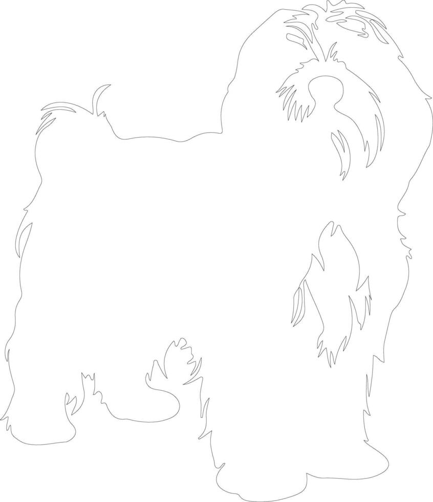 Polish Lowland Sheepdog  outline silhouette vector