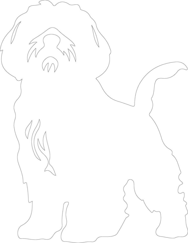 Portuguese Water Dog  outline silhouette vector