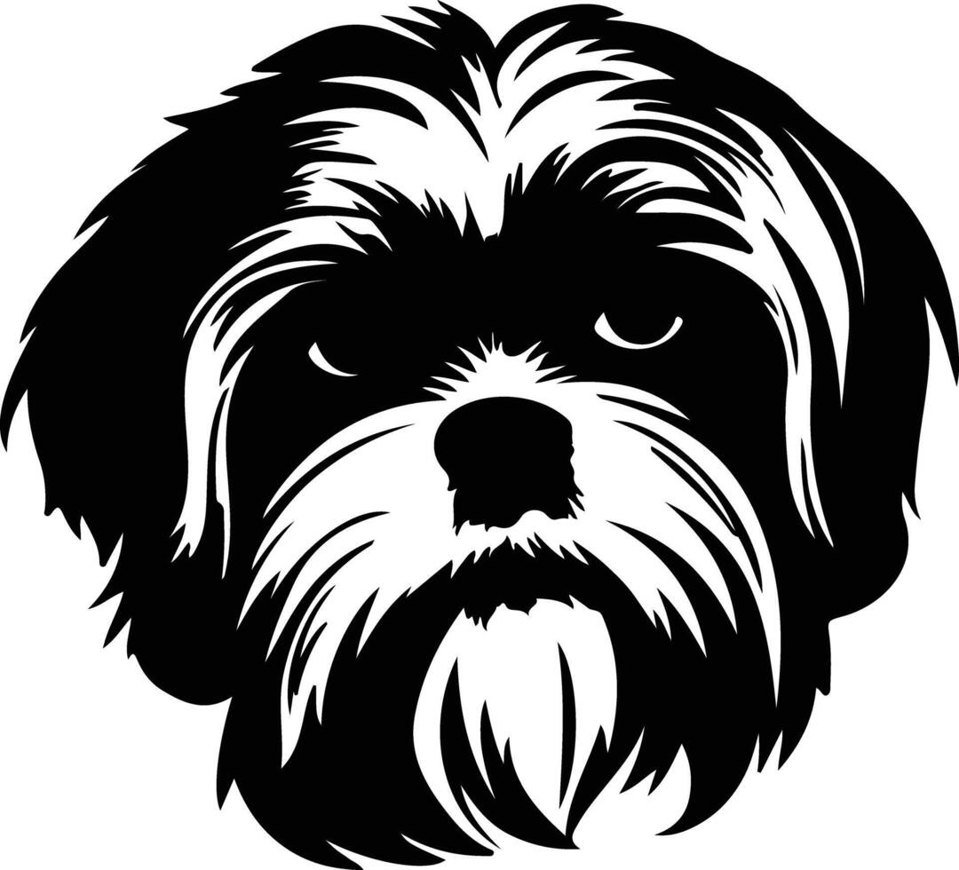 Shih Tzu  silhouette portrait vector