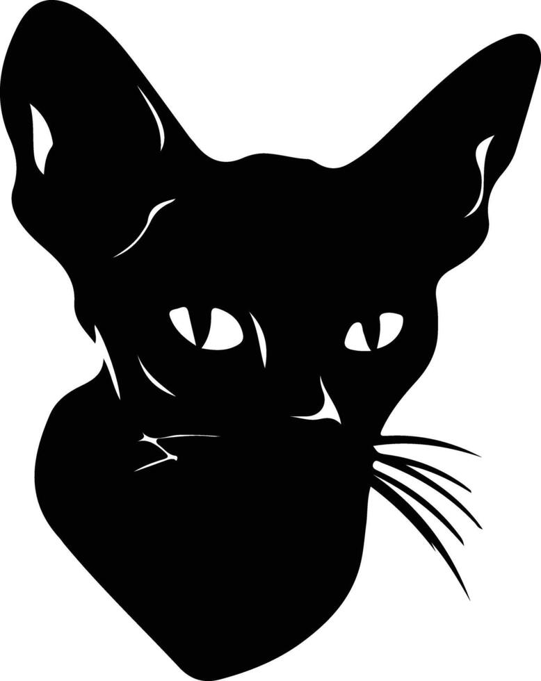 Donskoy Don Sphynx Cat silhouette portrait vector