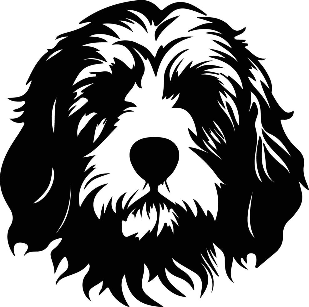 cockapoo silueta retrato vector