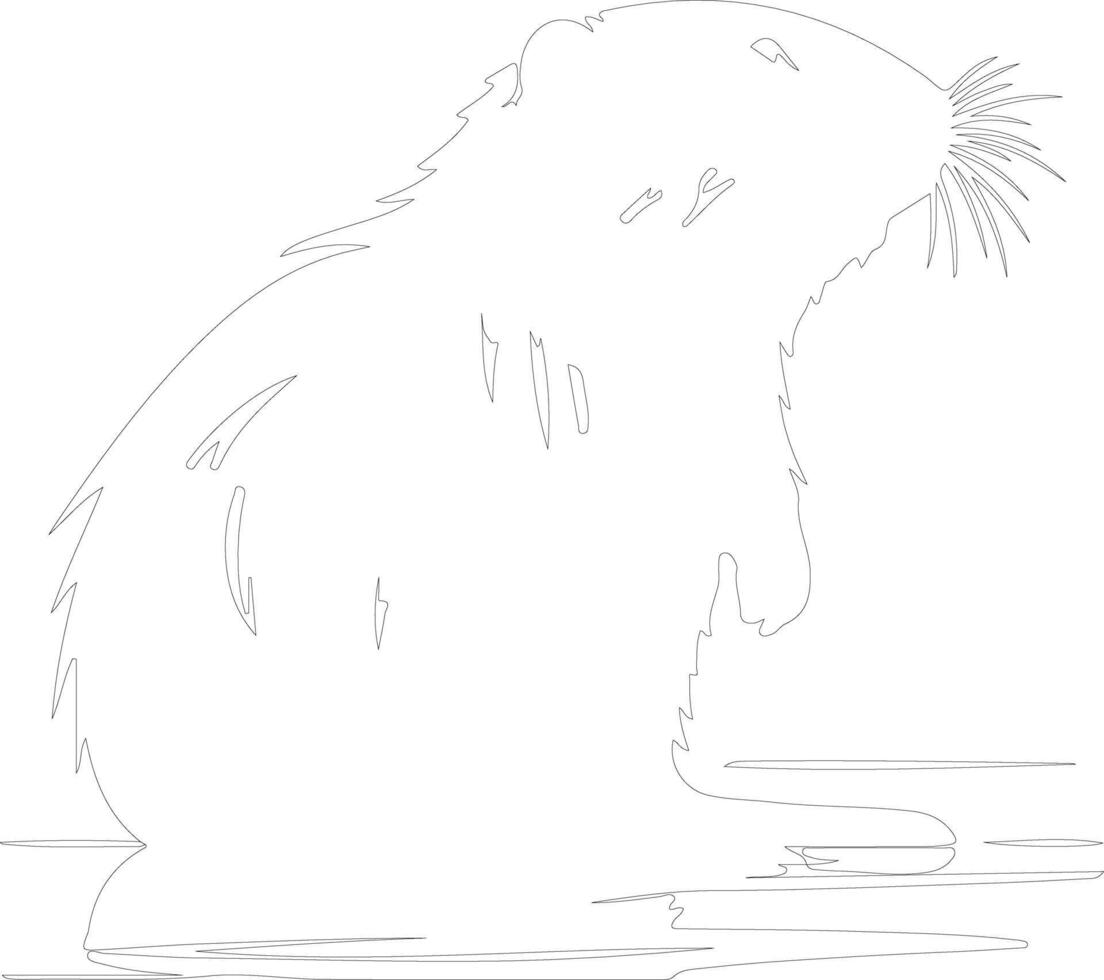 coypu outline silhouette vector