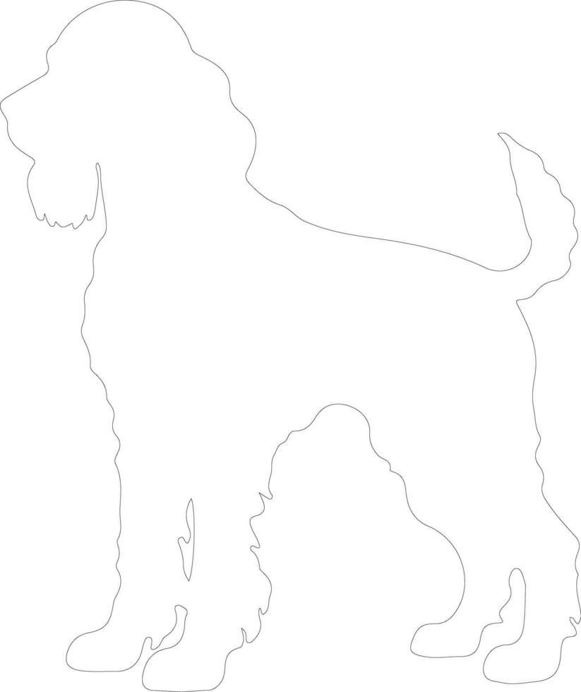 Irish Water Spaniel  outline silhouette vector