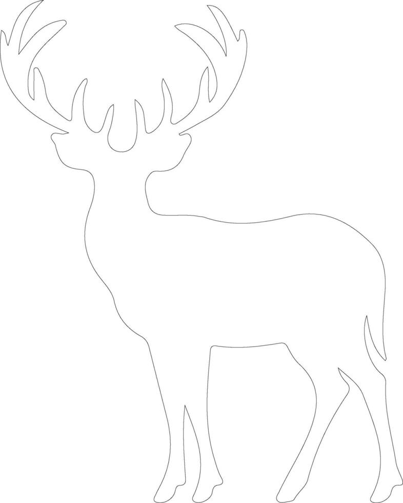 Reindeer  outline silhouette vector