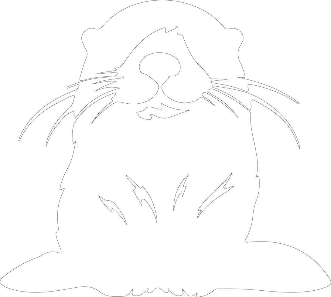 sea otter   outline silhouette vector