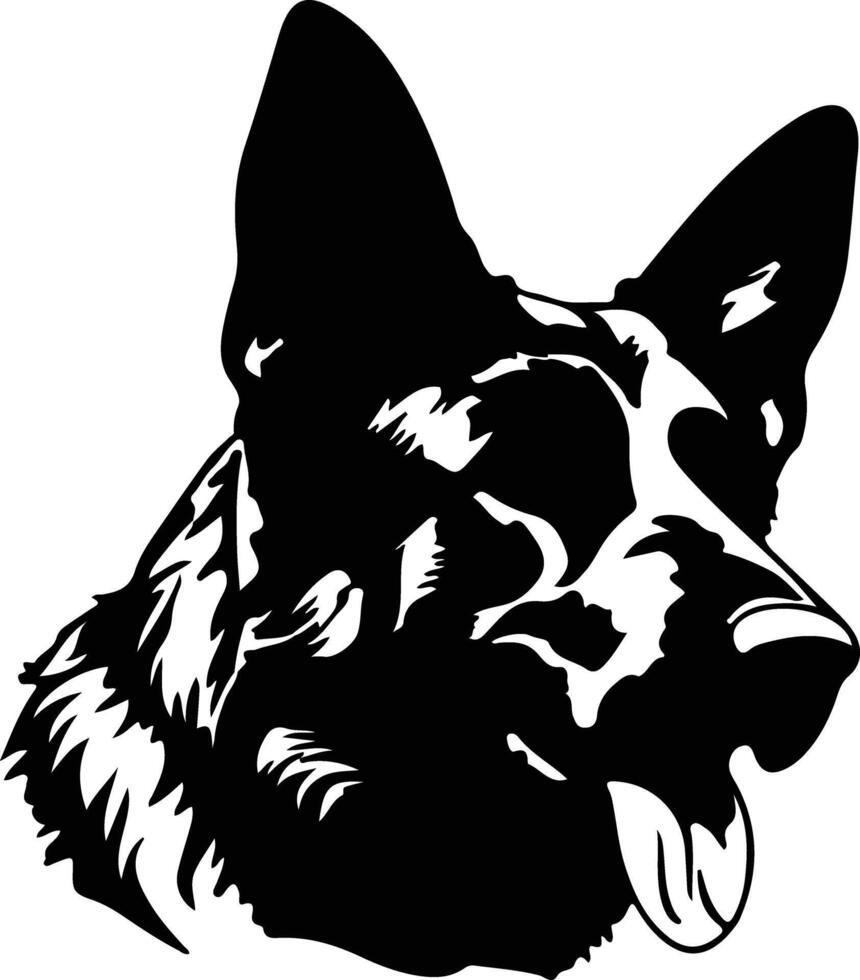 German Shepherd  silhouette portrait vector