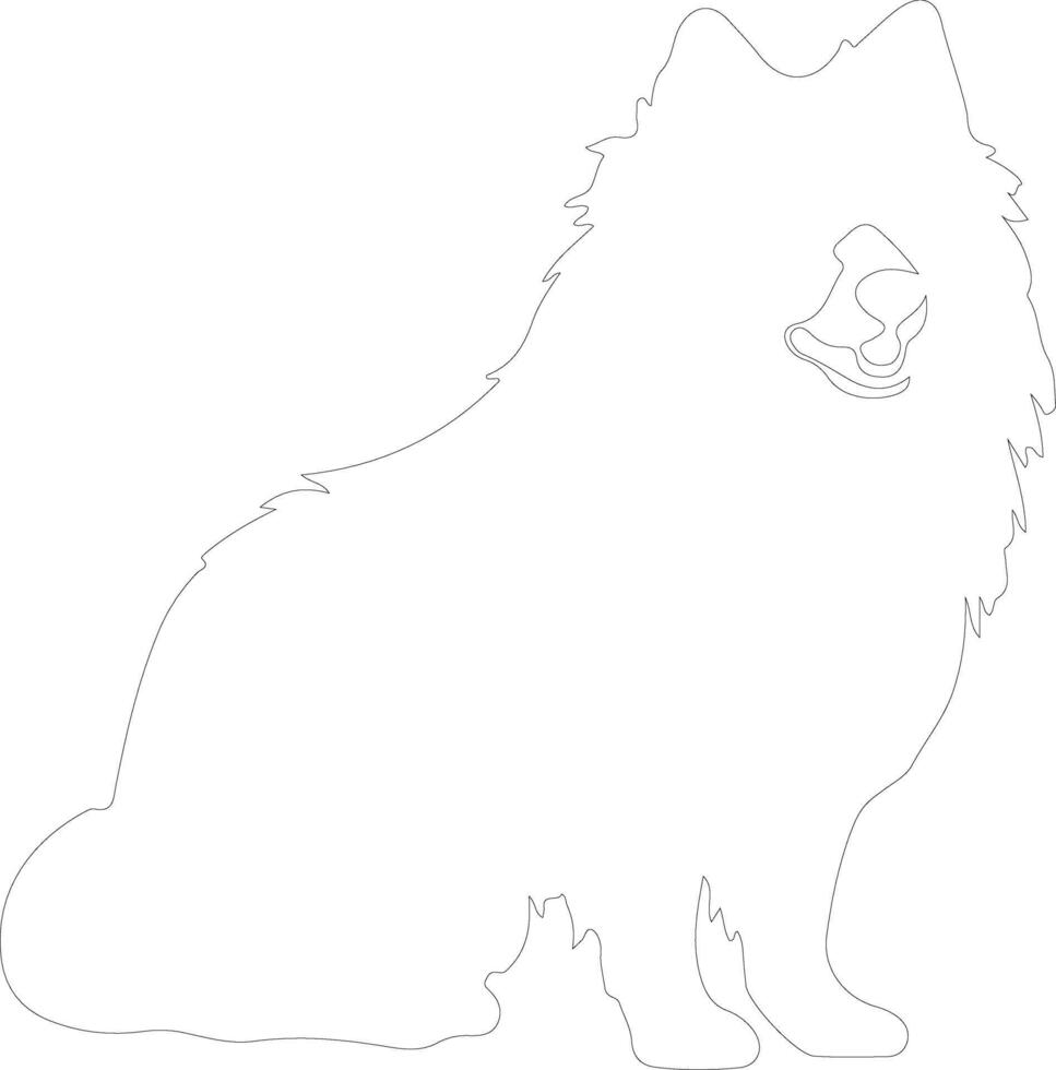 Samoyed  outline silhouette vector