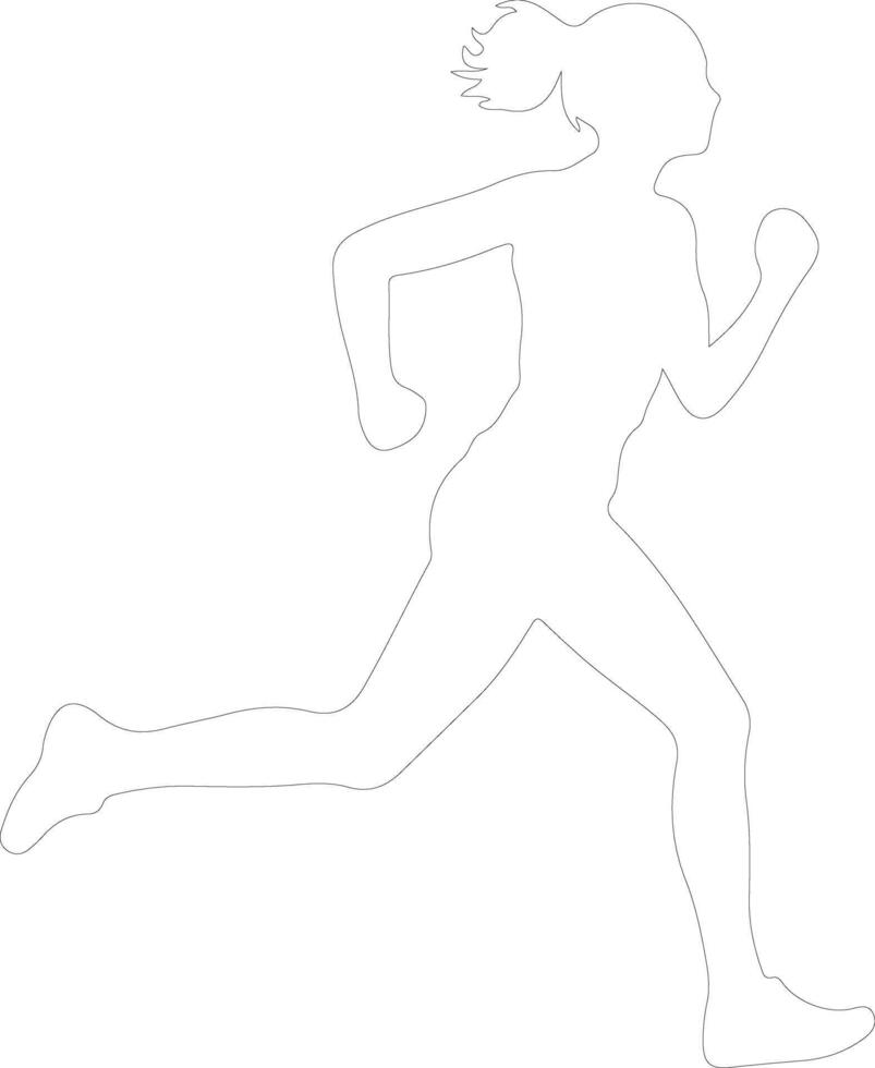 run  outline silhouette vector