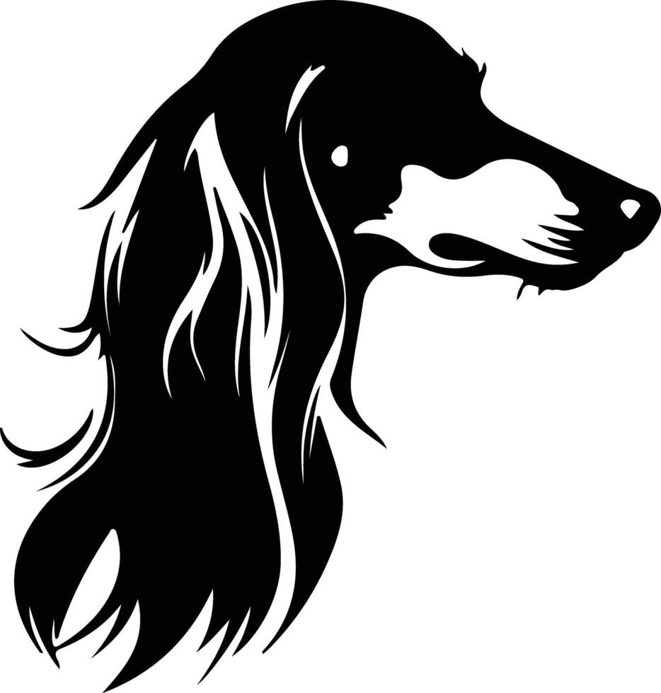 saluki silueta retrato vector