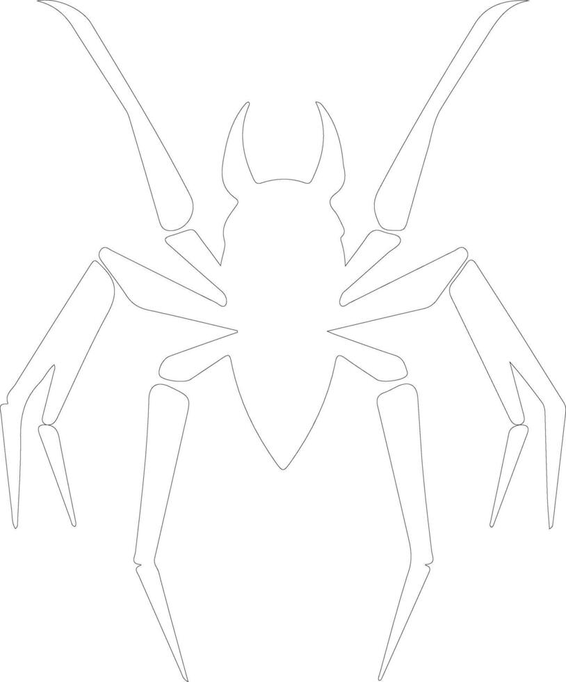 assassin bug  outline silhouette vector