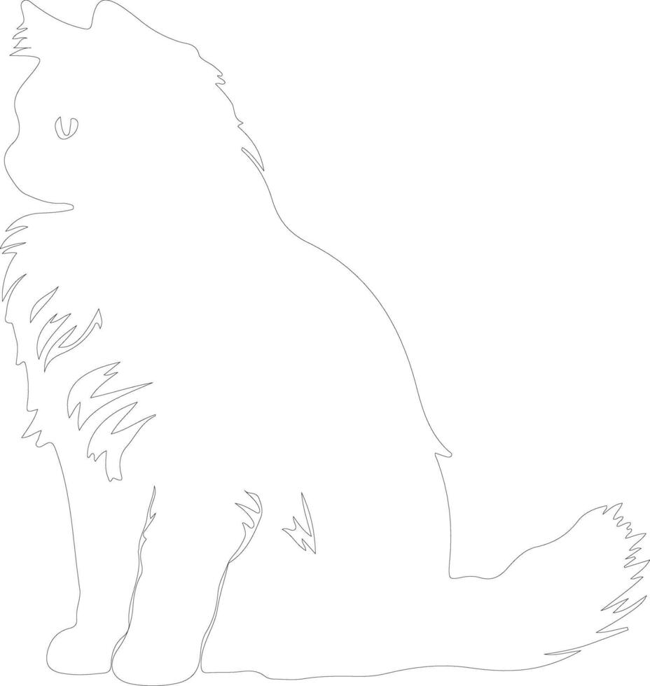 Siberian Cat outline silhouette vector
