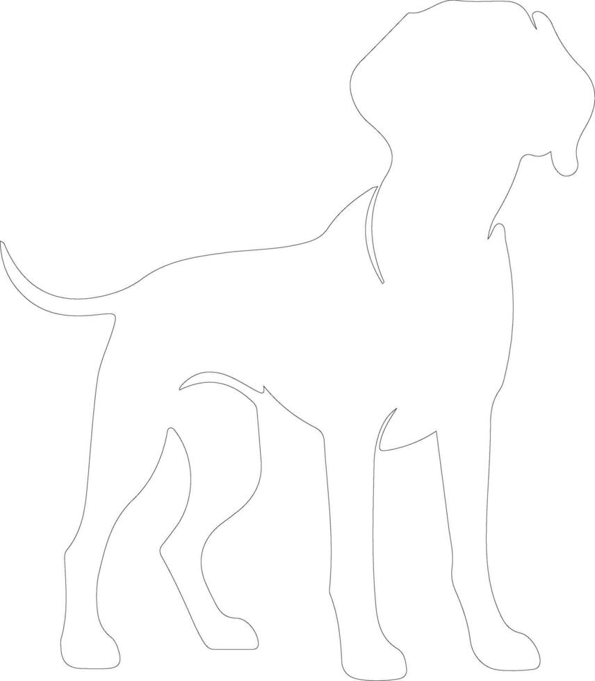 Redbone Coonhound outline silhouette vector