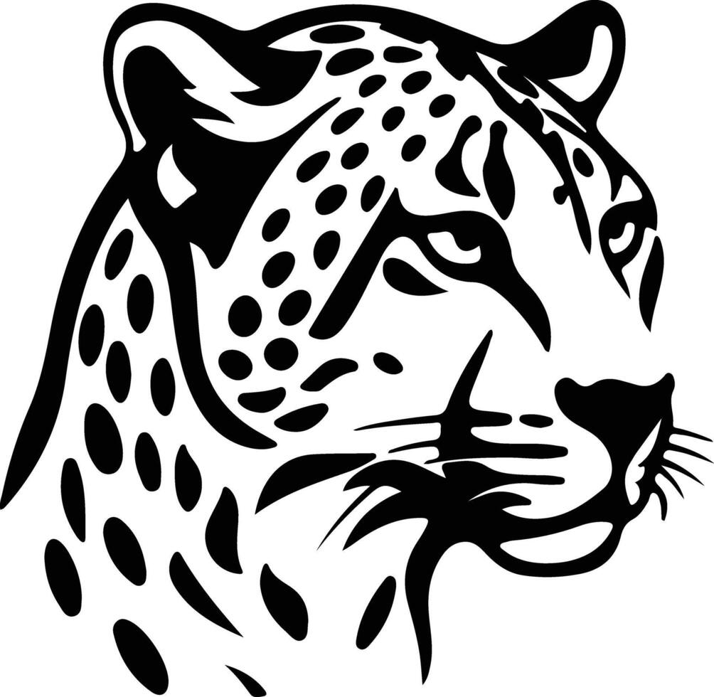 leopardo silueta retrato vector