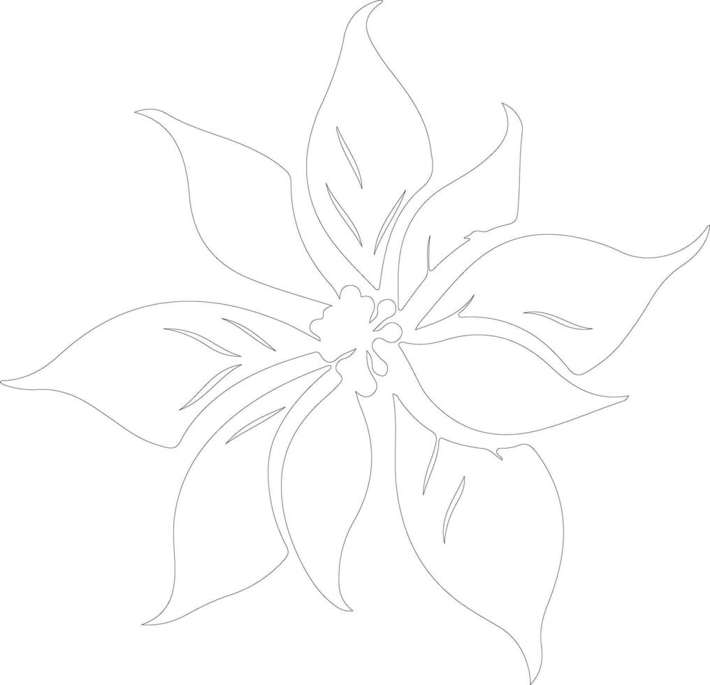 Poinsettia outline silhouette vector