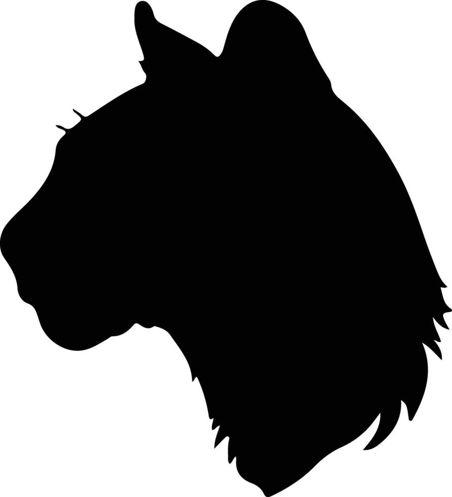 African Golden Cat silhouette portrait vector