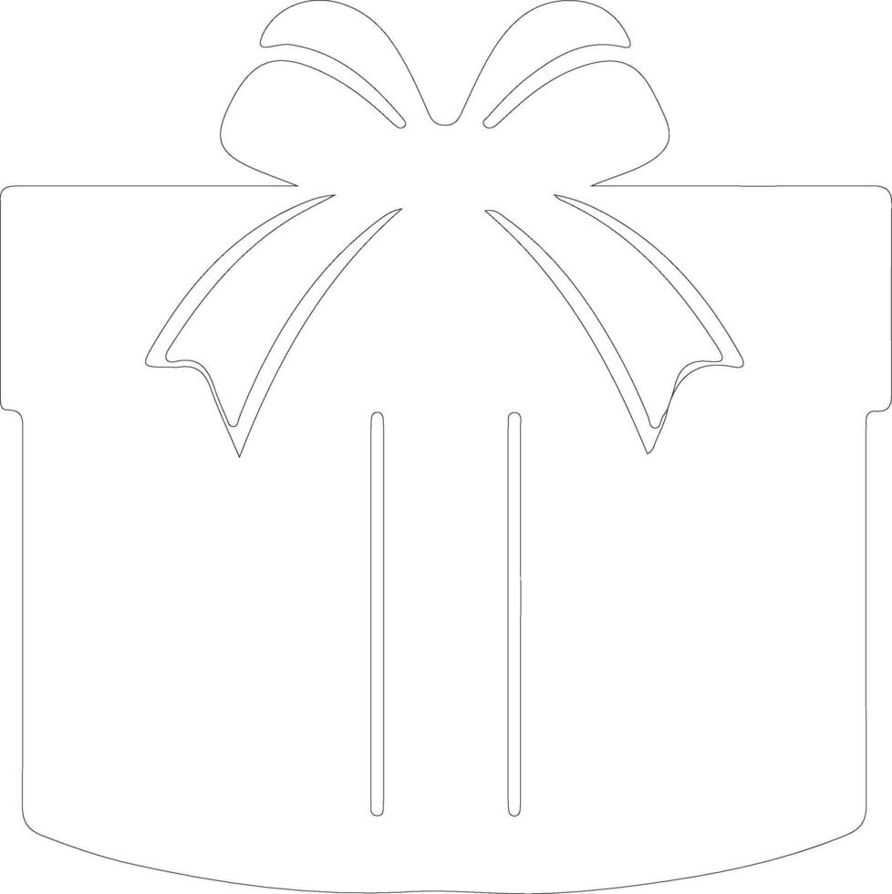 Gift icon outline silhouette vector