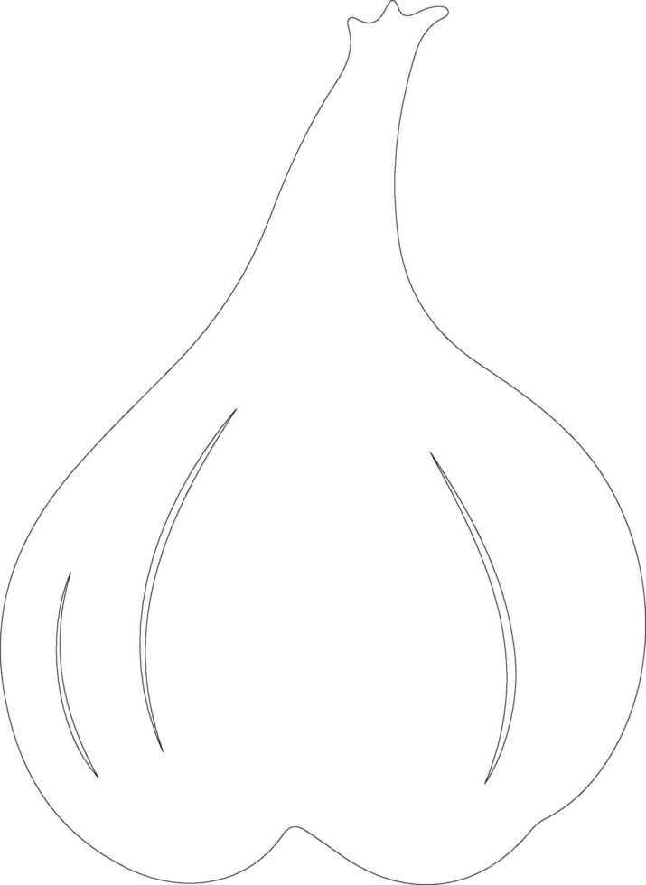 garlic  outline silhouette vector