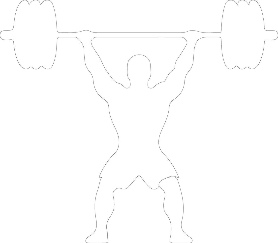 weightlifter  outline silhouette vector