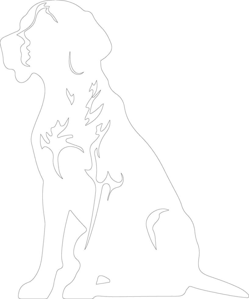 Small Munsterlander Pointer outline silhouette vector
